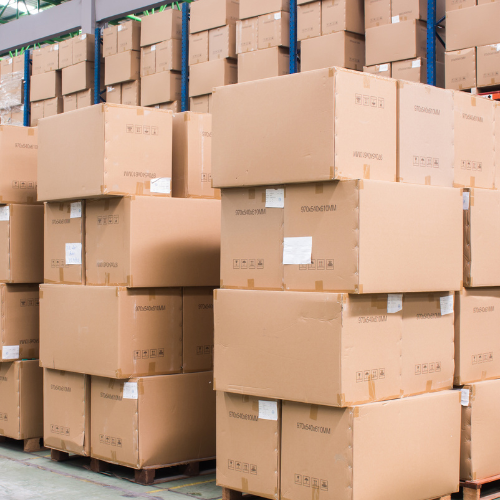 boxes with goods for a consignment order.